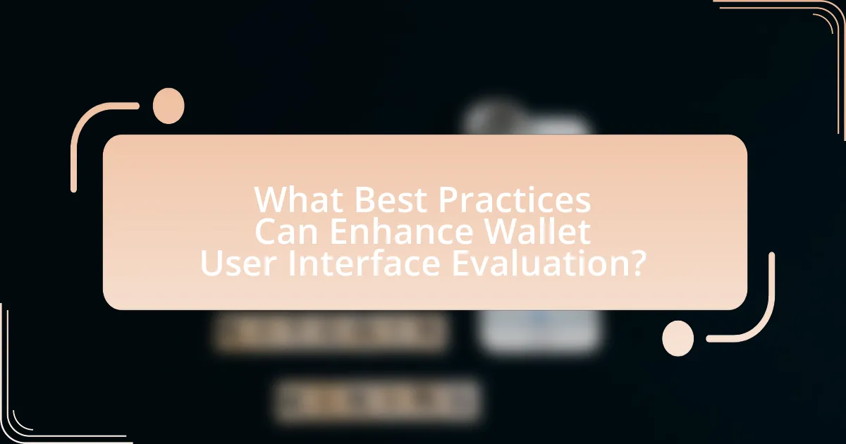What Best Practices Can Enhance Wallet User Interface Evaluation?