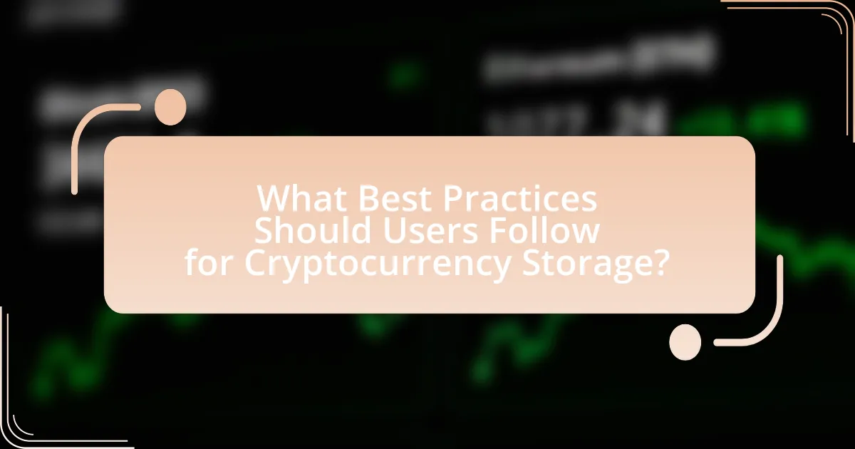 What Best Practices Should Users Follow for Cryptocurrency Storage?