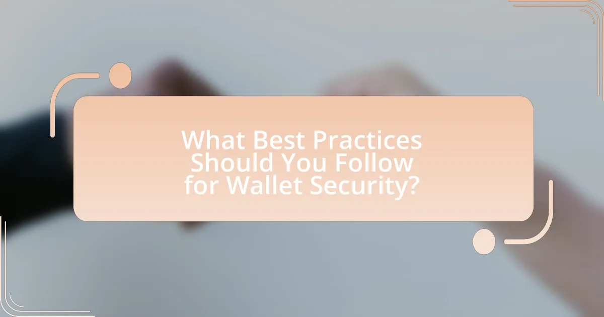 What Best Practices Should You Follow for Wallet Security?