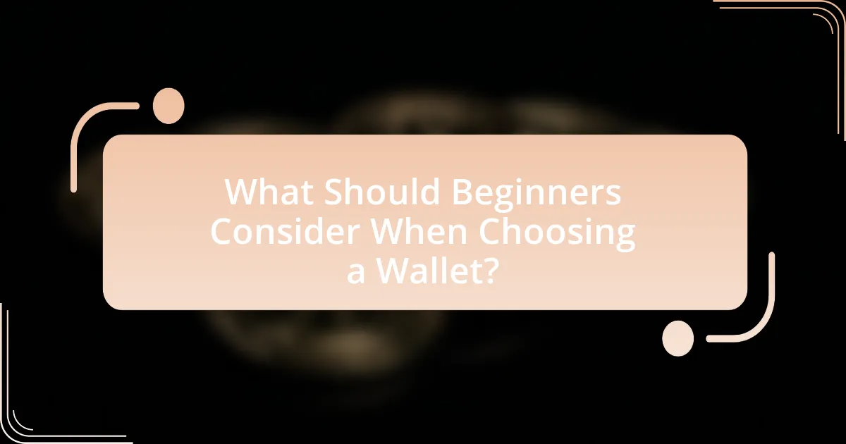 What Should Beginners Consider When Choosing a Wallet?