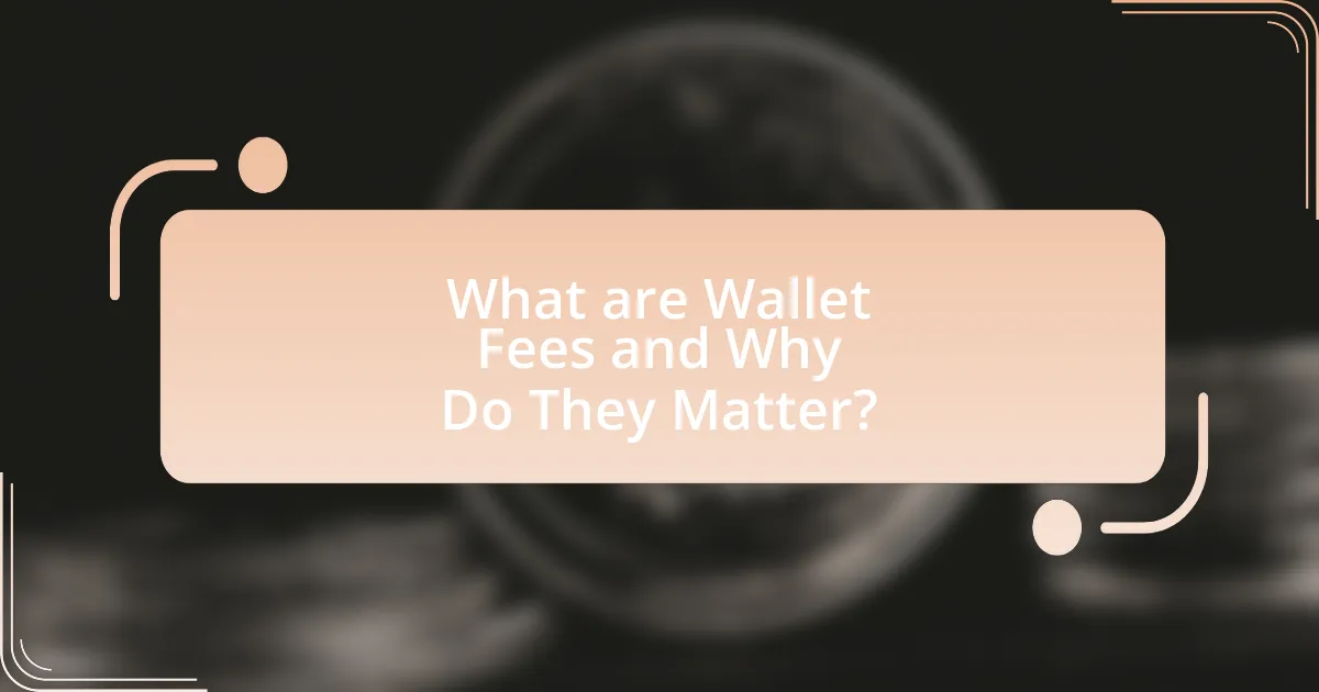 What are Wallet Fees and Why Do They Matter?