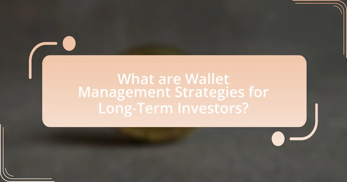 What are Wallet Management Strategies for Long-Term Investors?