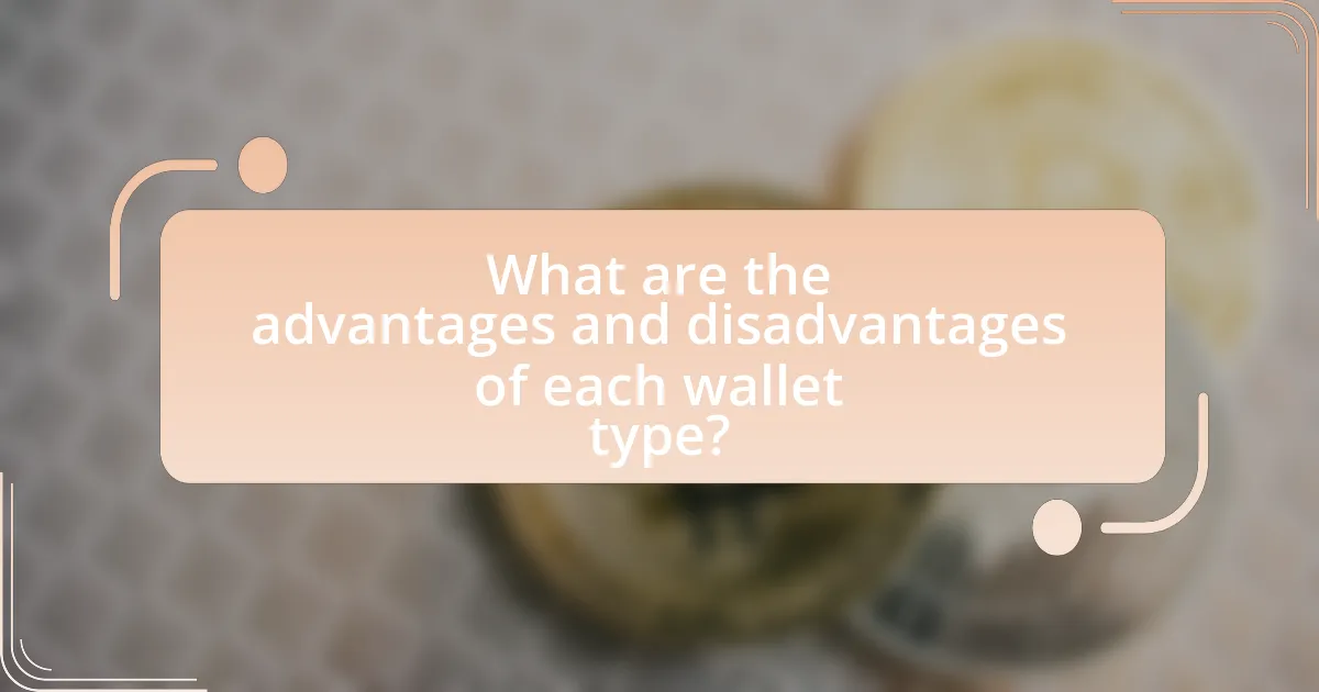 What are the advantages and disadvantages of each wallet type?