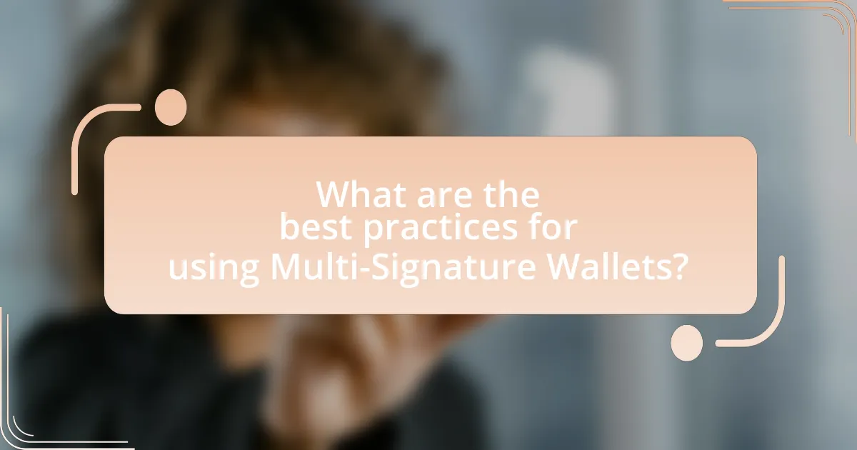 What are the best practices for using Multi-Signature Wallets?