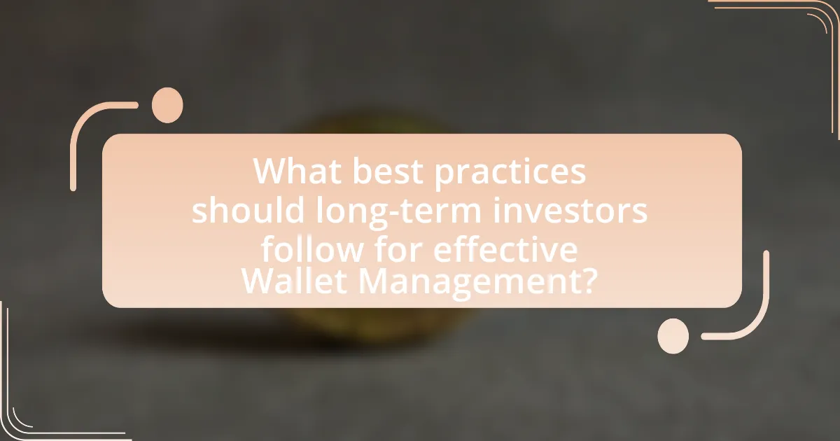 What best practices should long-term investors follow for effective Wallet Management?